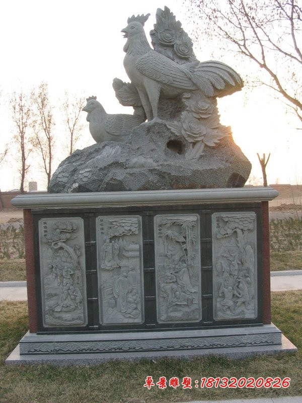 大理石十二生肖，公园动物石雕 (2)