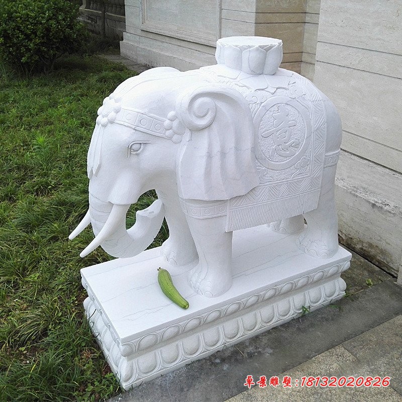 大象石雕，驮宝大象石雕 (1)