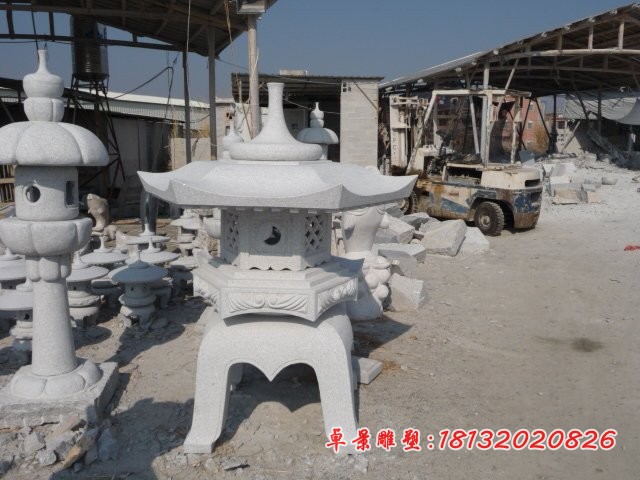 灯罩石雕，大理石灯雕塑 (3)