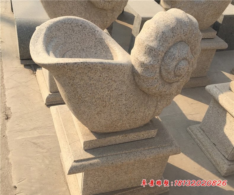 动物造型喷泉，海螺喷泉石雕 (3)