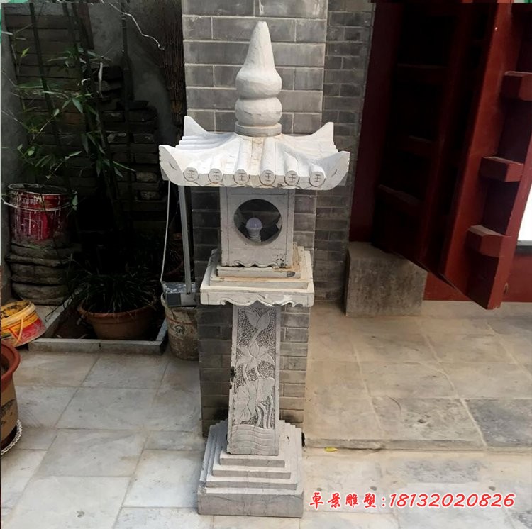 仿古灯石雕，公园石灯 (2)