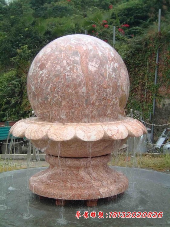 风水球喷泉石雕，园林景观石雕