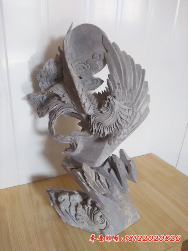 凤鸣朝阳石雕，摆件石雕