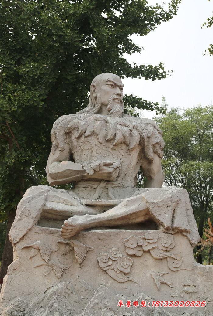 伏羲石雕，神话人物石雕