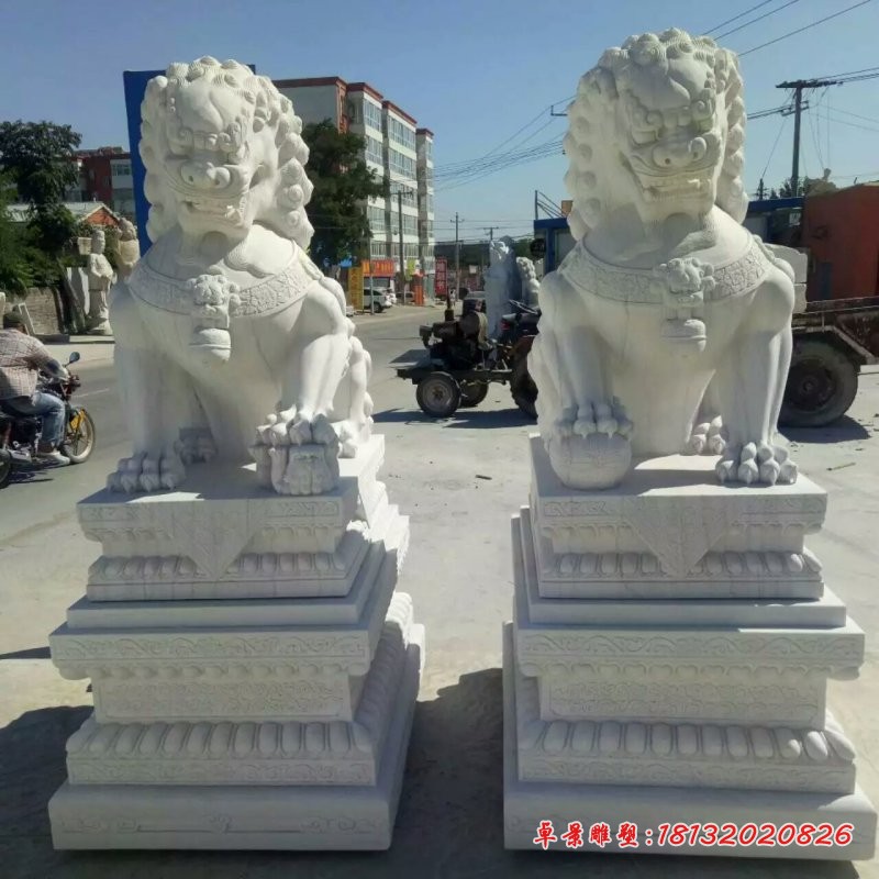 汉白玉北京狮子，石雕看门狮子 