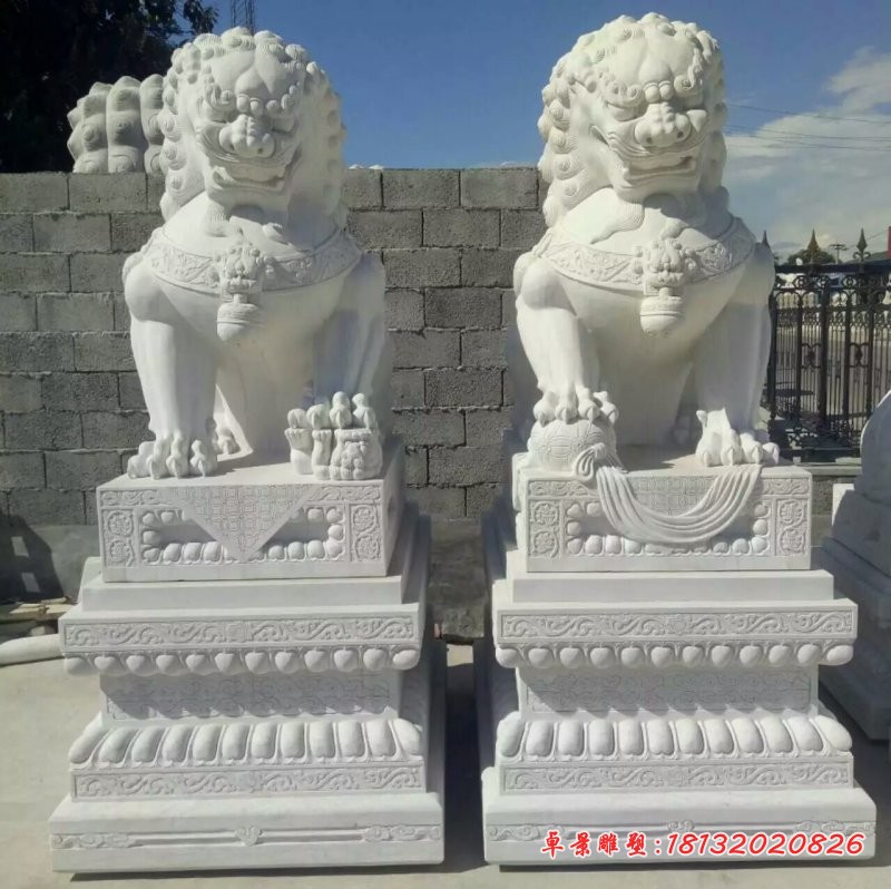 汉白玉北京狮子，石雕看门狮子 