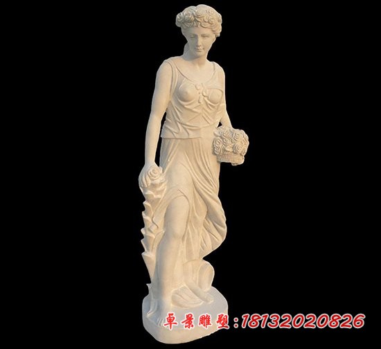 汉白玉人物雕塑，西方女人石雕 (3)