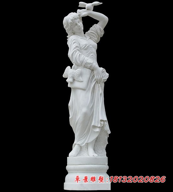 汉白玉人物雕塑，西方女人石雕 (7)