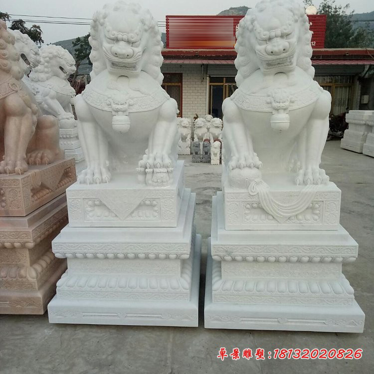 汉白玉石狮子，看门狮子石雕