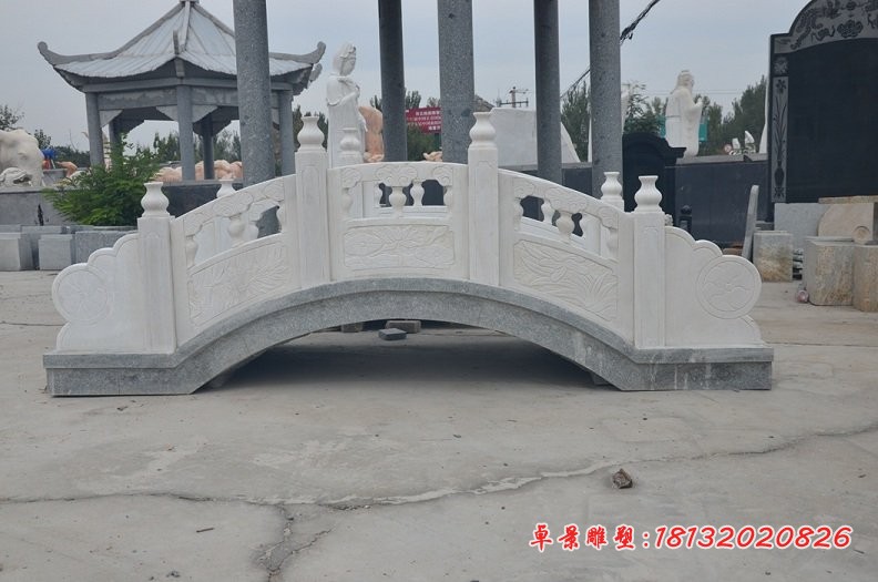 汉白玉小桥，园林景观石雕 