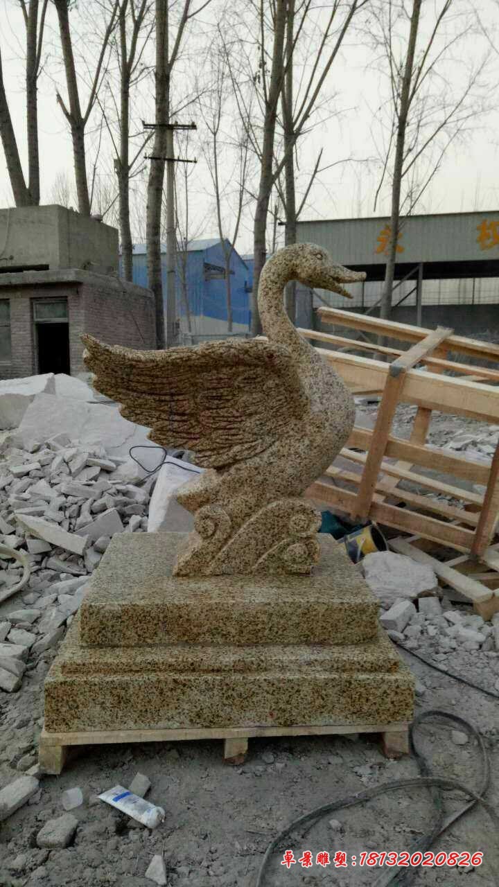 花岗岩天鹅石雕，喷泉天鹅石雕