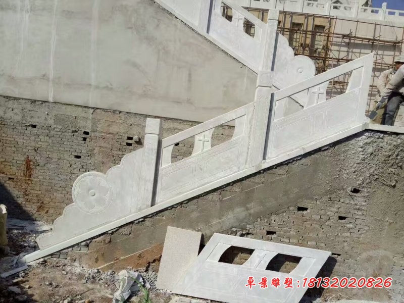 教堂石栏板雕塑，汉白玉栏板石雕 (4)