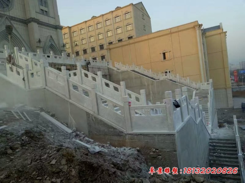 教堂石栏板雕塑，汉白玉栏板石雕 (3)