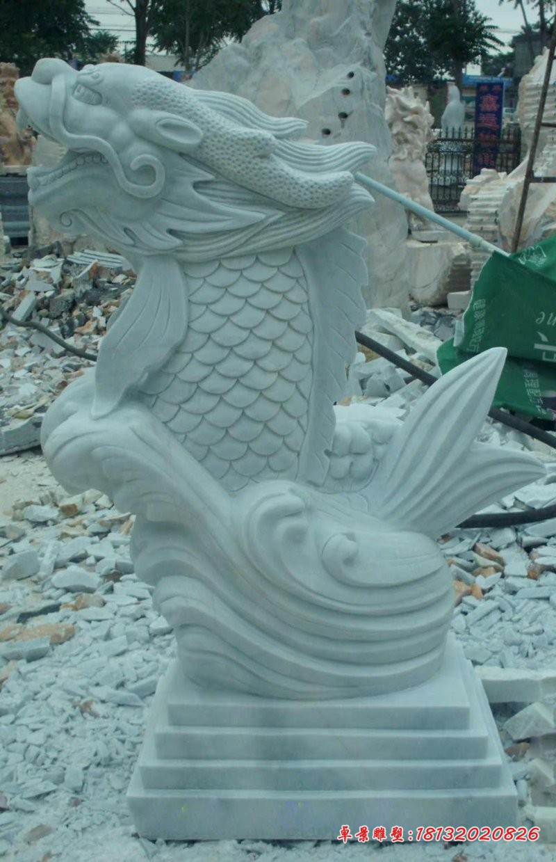 鲤鱼变龙石雕，景观石雕