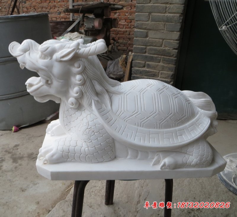 龙龟雕塑，汉白玉龙龟石雕