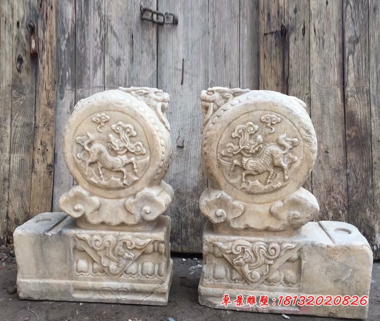 门墩石雕，门枕石