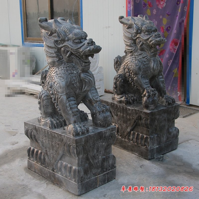 墨玉麒麟石雕，神兽石雕