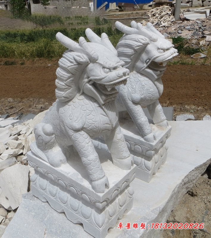 麒麟石雕，青石麒麟雕塑