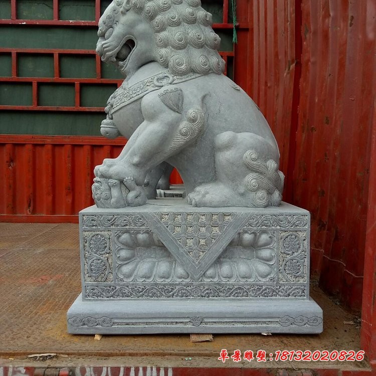 青石狮子雕塑，石雕北京狮子 