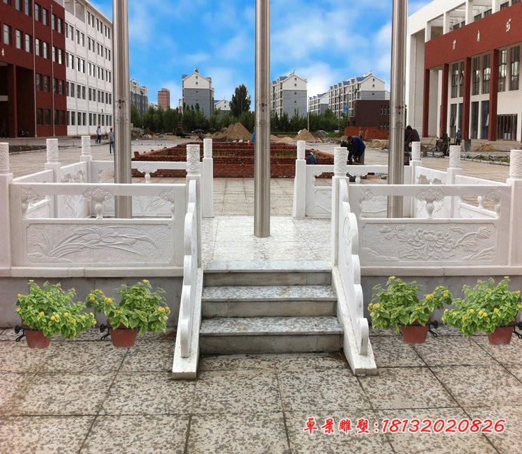 升旗台石雕，汉白玉升旗台