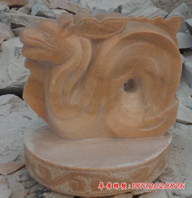 十二生肖石雕，晚霞红抽象动物 (2)