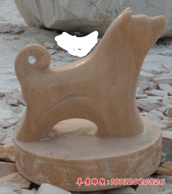 十二生肖石雕，晚霞红抽象动物 (4)