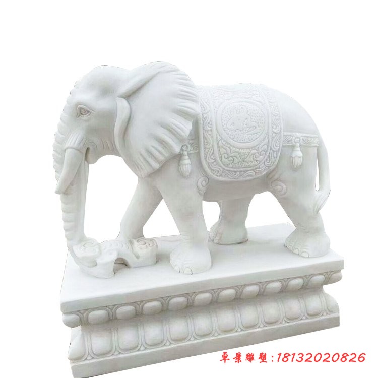 鼻卷如意大象石雕