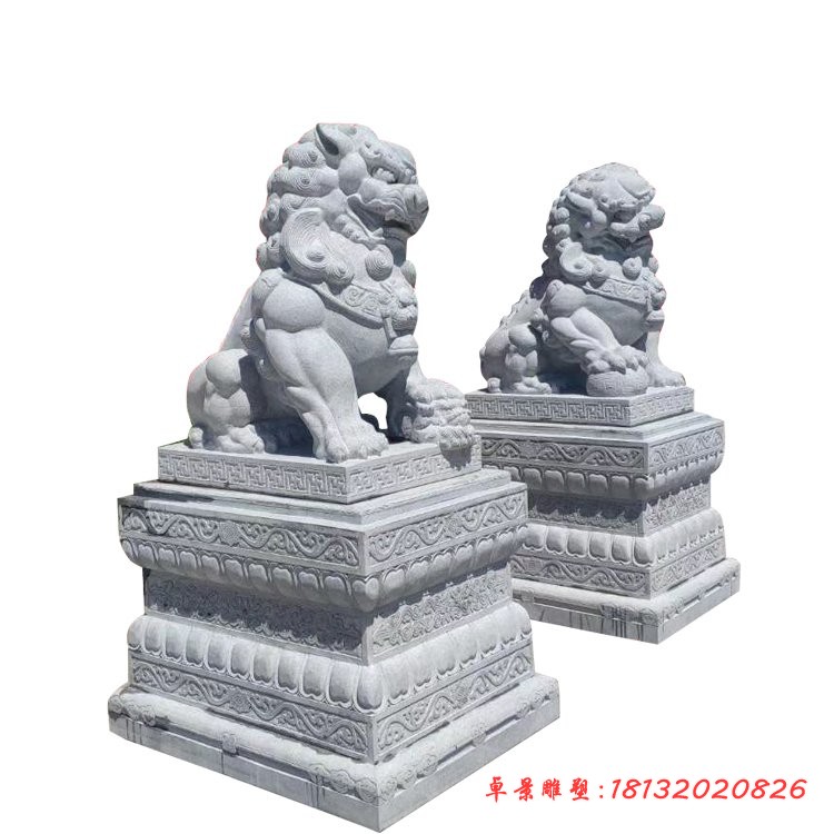 大理石看门狮子雕塑