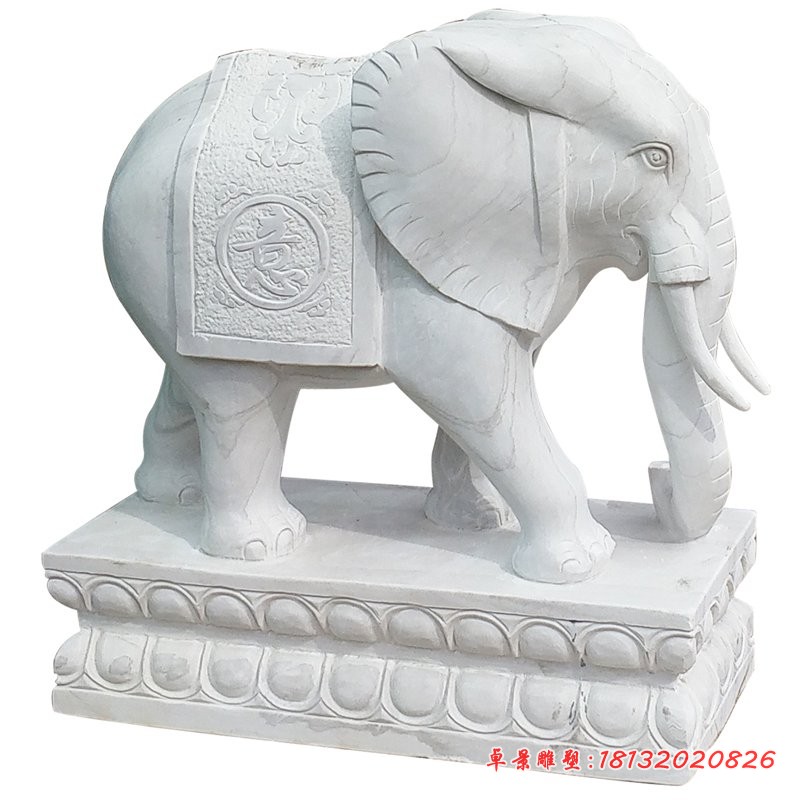 大理石如意大象雕塑