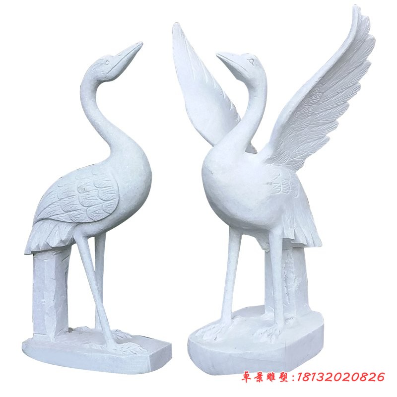 大理石仙鹤雕塑 (3）
