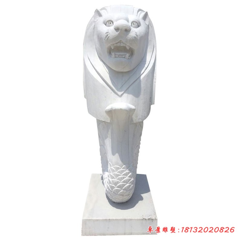 大理石鱼尾狮雕塑