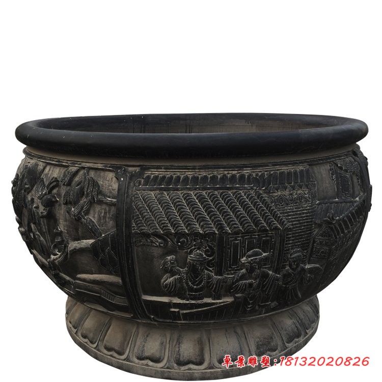 仿古圆形石水缸 