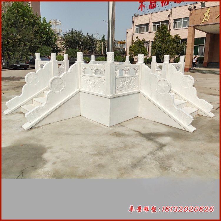 广场汉白玉升旗台石雕