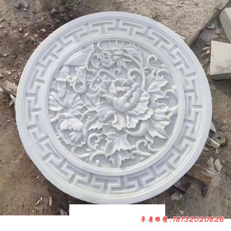 汉白玉花浮雕地雕石雕