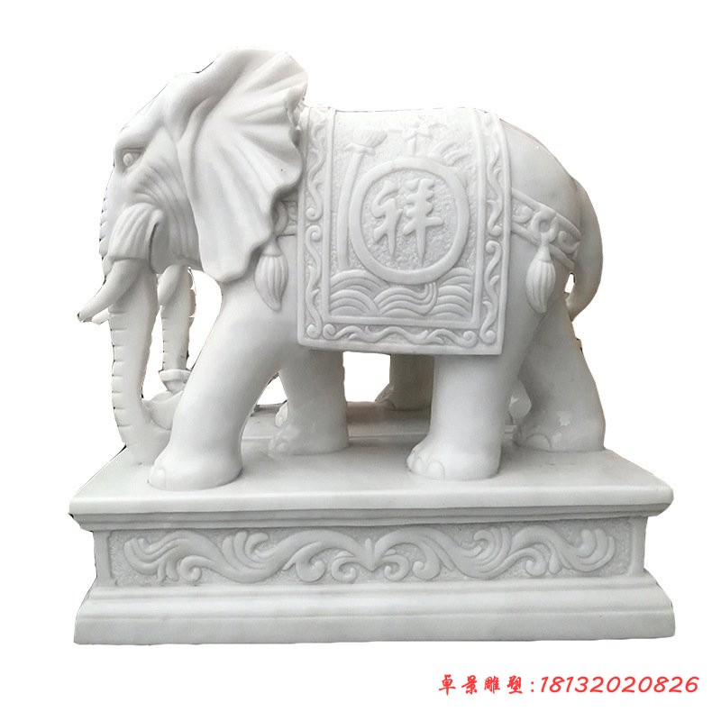 汉白玉吉祥大象石雕
