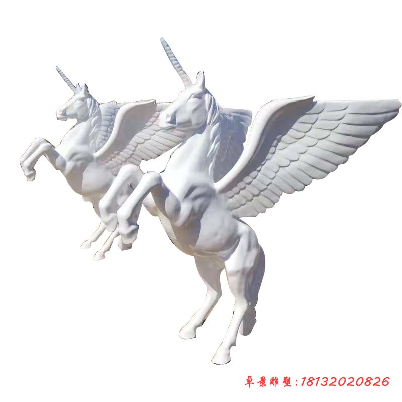 汉白玉西方独角兽石雕