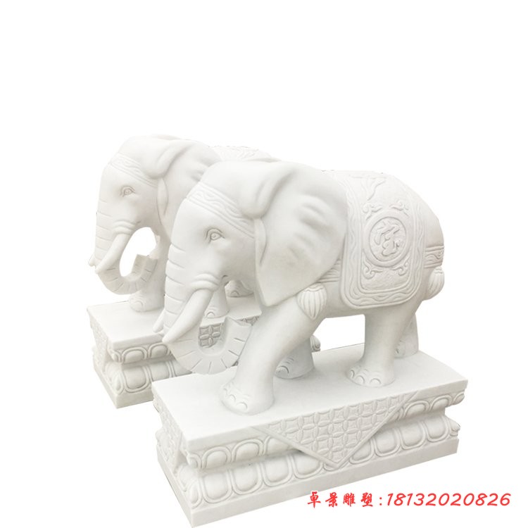 汉白玉招财大象石雕