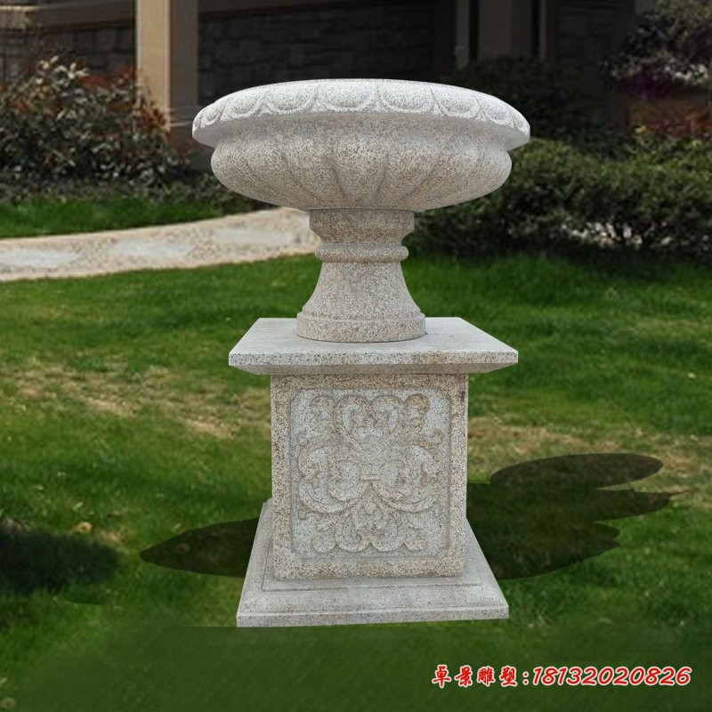 花岗岩花盆石雕