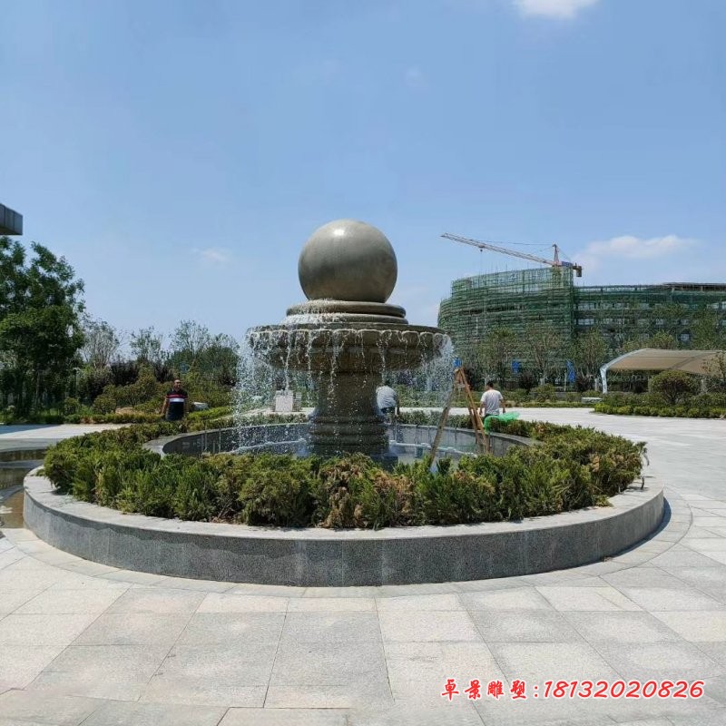 景区大理石风水球喷泉雕塑