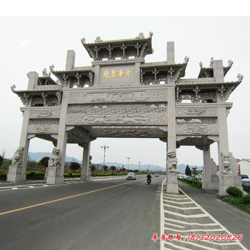 景区大理石牌坊雕塑