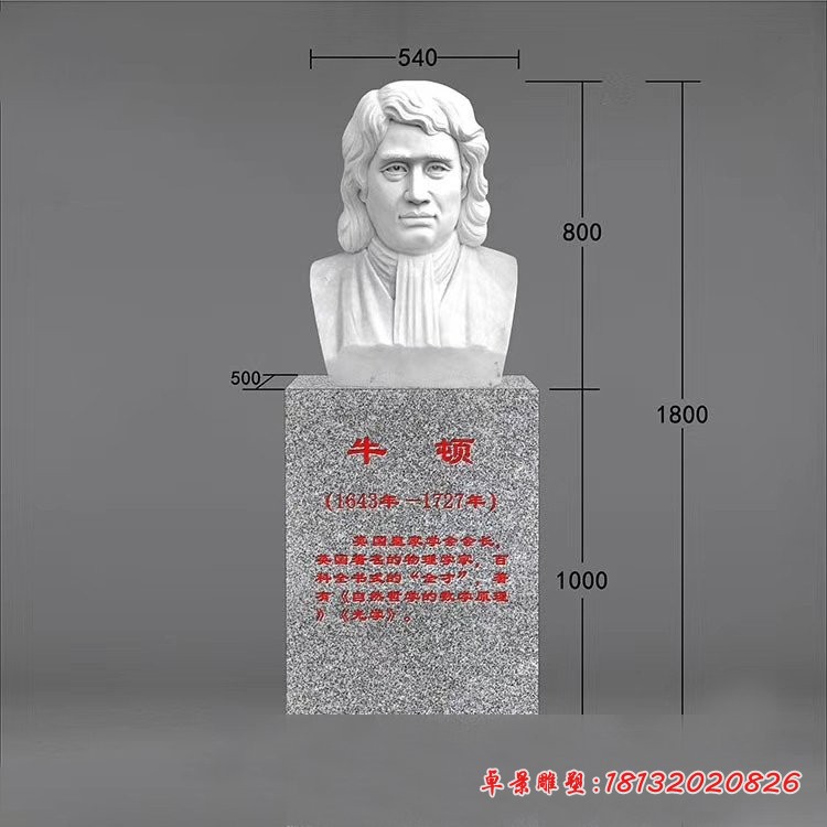 牛顿胸像石雕