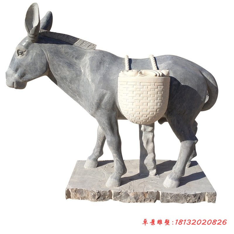青石驴雕塑