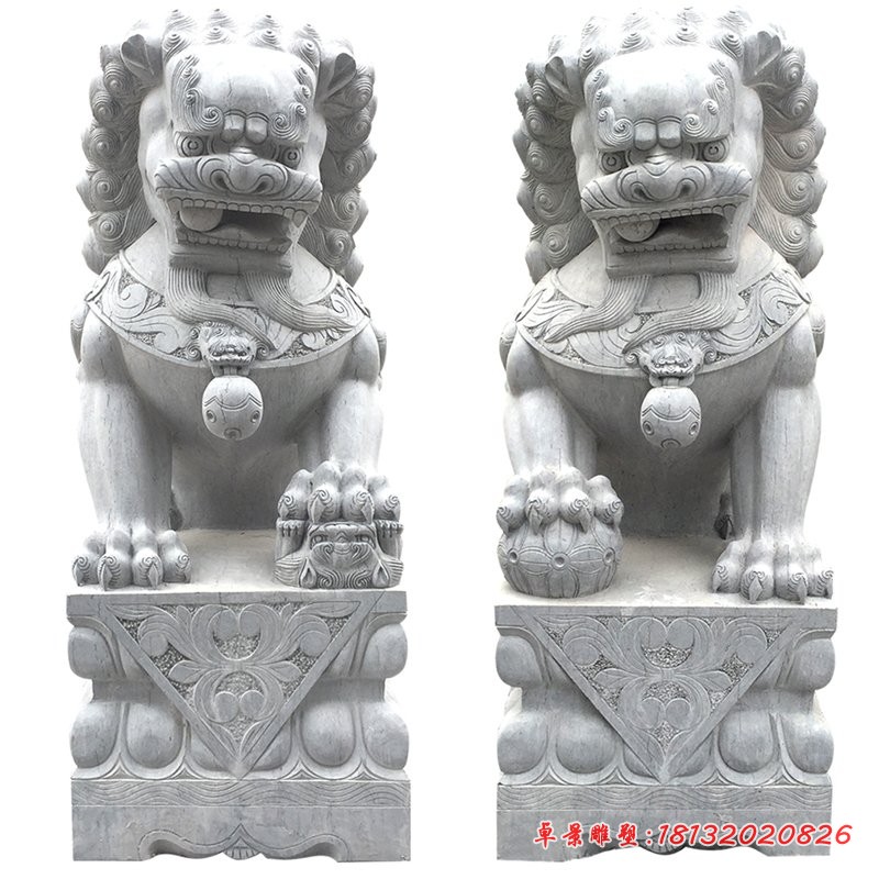 青石狮子雕塑