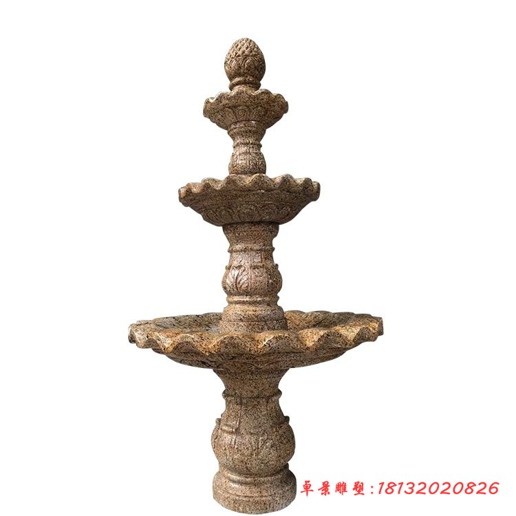 砂岩多层喷泉石雕