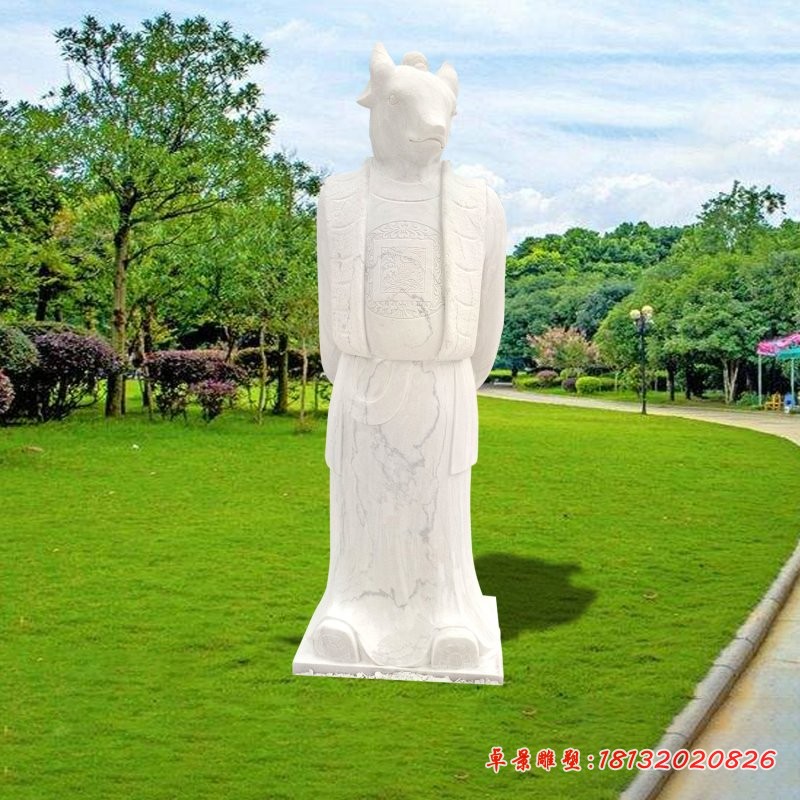 十二生肖兽首人身石雕 (3)