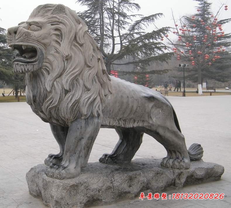 石雕西洋狮子，青石狮子雕塑