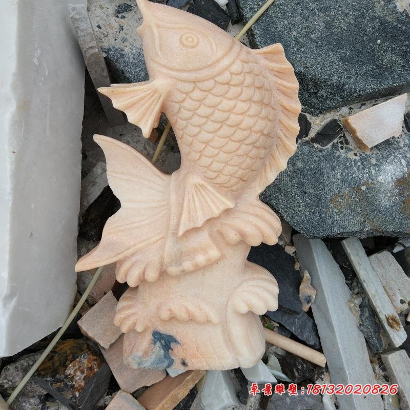 石雕鱼，晚霞红喷水鱼 (1)