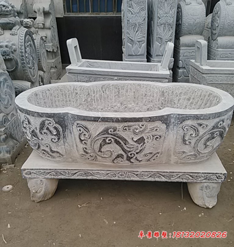 水盆石雕，青石仿古雕塑