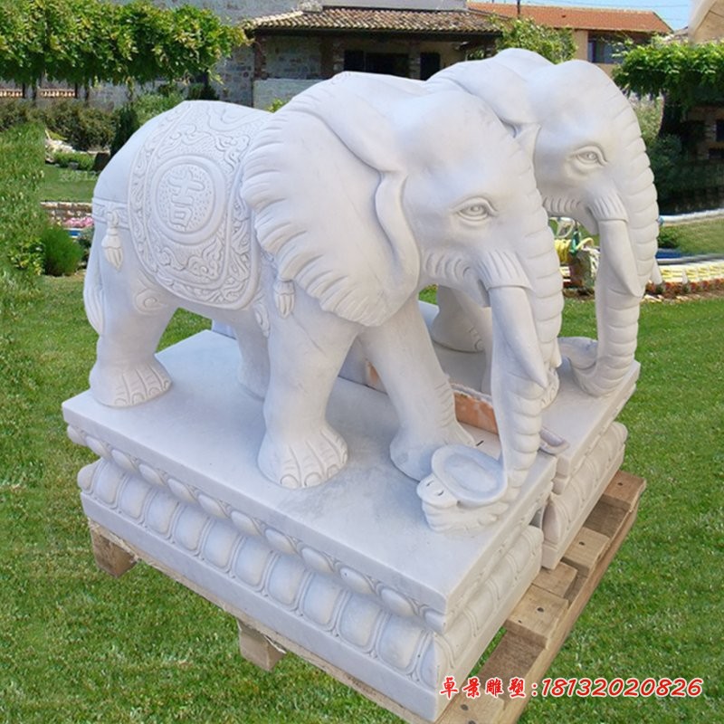 庭院风水大象石雕