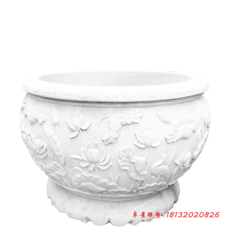 庭院圆形水缸石雕